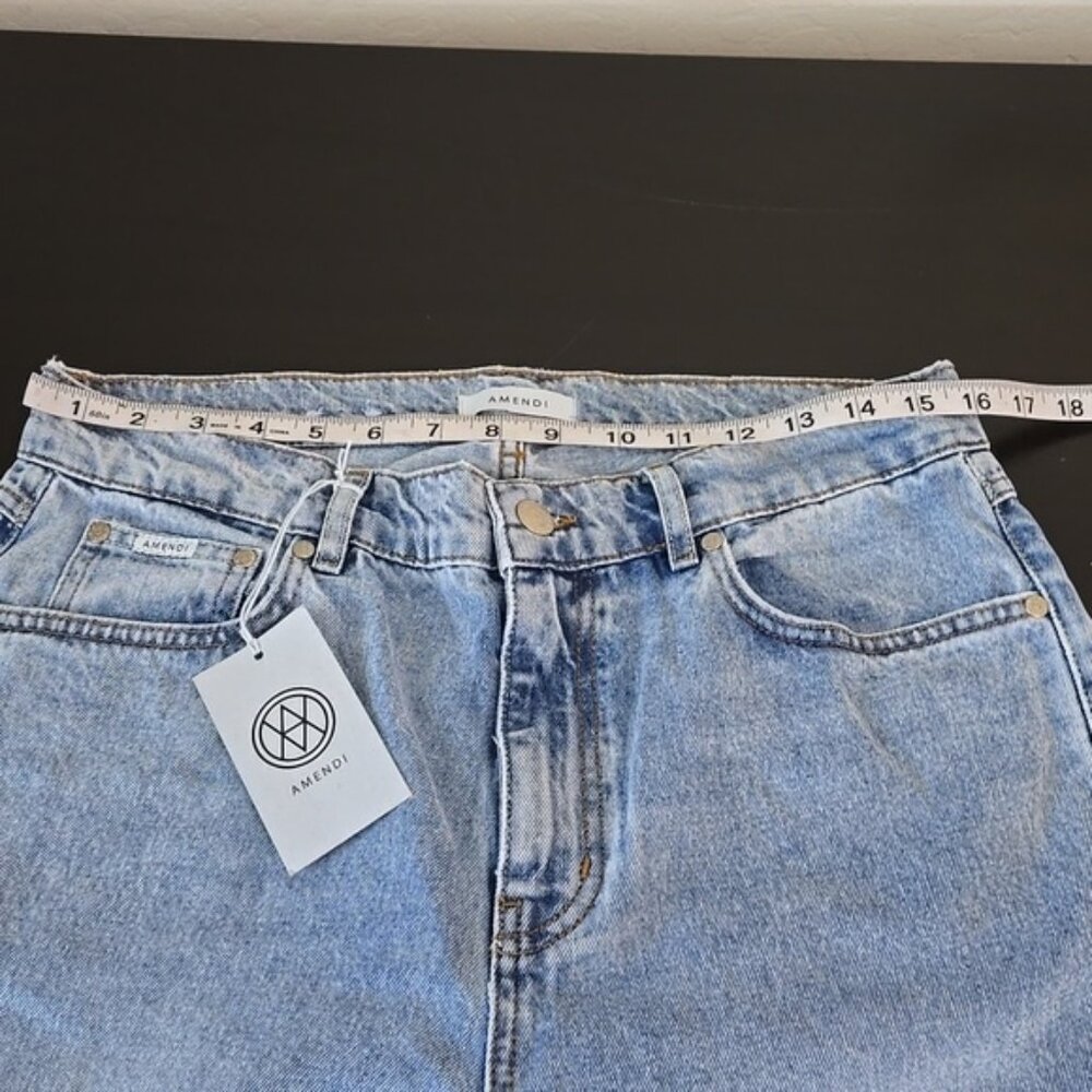 Amendi Rosie - Light Me Up High Rise Cotton Denim Stone Washed W32 L32 - Picture 14 of 16